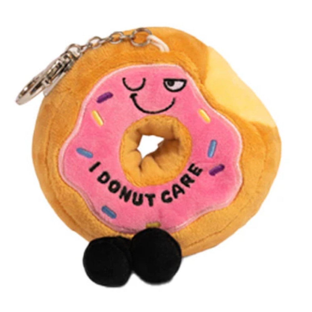 PUNCHKINS “I Donut Care" Donut Plush Bag Charm Purse Charm BRAND NEW